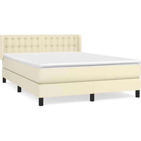 Maison Exclusive - Boxspringbett mit Matratze Creme 140x200 cm Ku (1/5)
