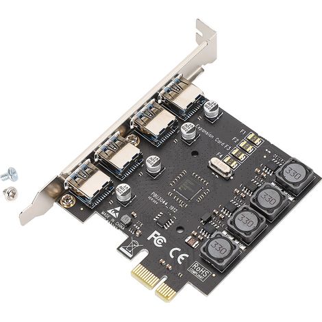 PCI-E-zu-USB-3.0-Erweiterungskarte, 4 Ports, 5 Gbit/s, Adapter für PC (1/5)