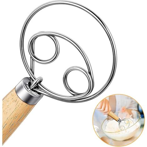 Fouet et danois : Hollandais, Batteur à œufs, Pâte danoise, Mixeur en fil acier inoxydable 304 pour la fabrication de gâteaux à pain