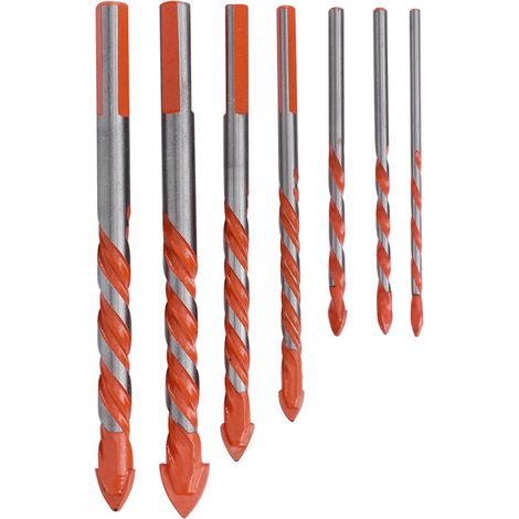 Lot de 7 forets à centrer pour carrelage céramique, outil de perçage mural DIY (3 mm, 4 mm, 5 mm, 6 mm, 8 mm, 10 mm, 12 mm) (1/5)