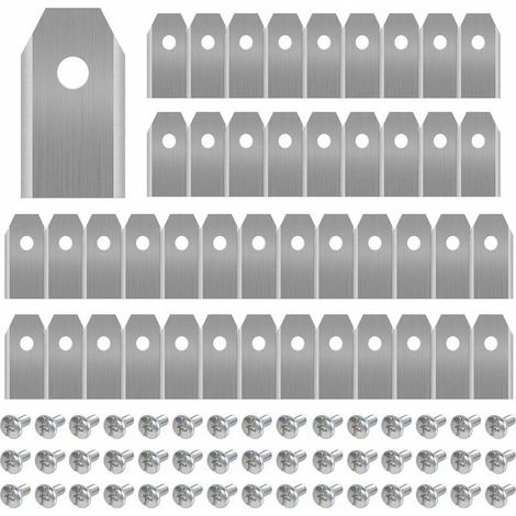 Lama per tosaerba, 45 lame in titanio per tutti i robot tagliaerba Husqvarn/Automower/Yardforce/Gardena (3 g-0,75 mm) con 45 viti, lame di ricambio per modelli 105, 310, 315,