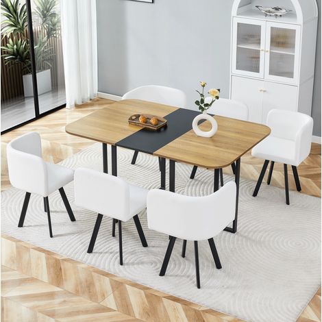 Conjunto de comedor extensible 150x100x79 cm MDF metal multicolor – MEUBLIV (1/5)