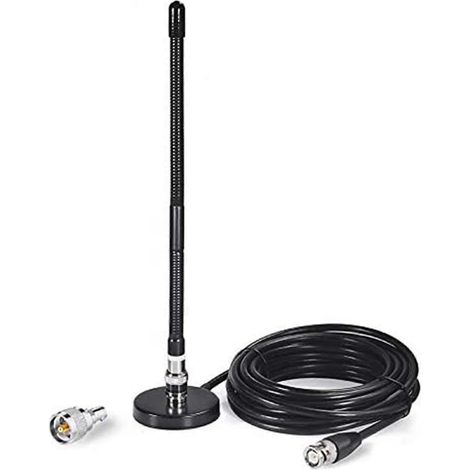 Antenne fouet souple pour radio CB 27 MHz 100 cm PL259 BNC à embase magnétique (1/5)