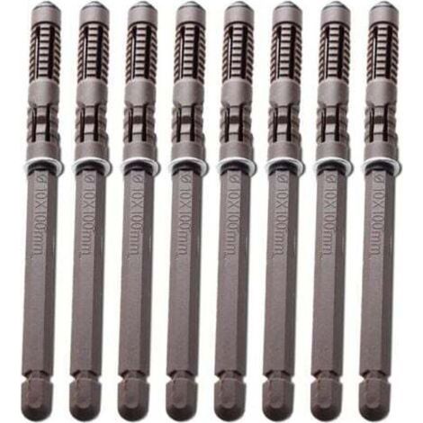 Lot de 8 supports d'étagères flottants en bois invisibles et durables avec vis - Pour le matériel réglable - Pour étagères (diamètre 10 x 100 mm) (1/4)