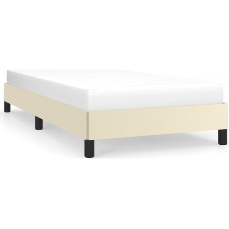 Maison Exclusive - Bettgestell Creme 80x200 cm Kunstleder (1/5)