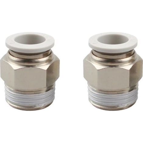 [JAMAIS UTILISÉ] 2pcs Connecteur Rapide d'air raccords Pneumatiques Connecteur Raccords Rapides Dia 4mm（Blanc,M5） LEMROE (1/4)
