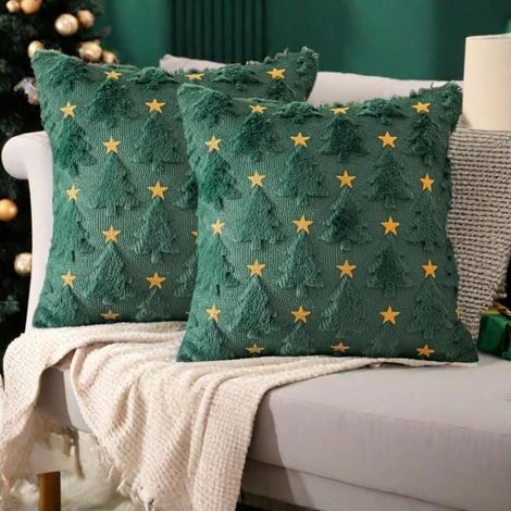 Housse de coussin - Noël - 40x40 cm - Vert - Synthétique - Contemporain (1/4)