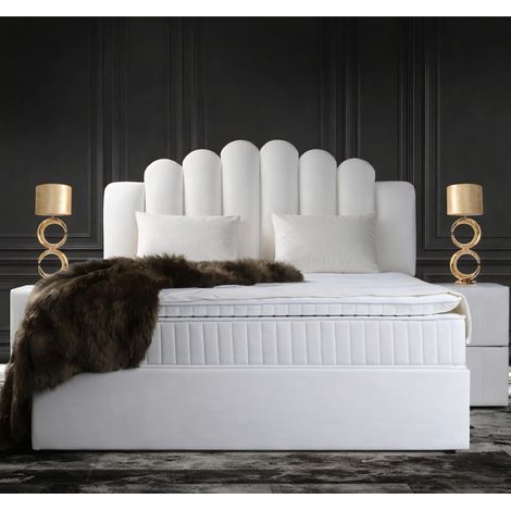 Lit avec coffre 180cm en velours + matelas + surmatelas JAZZ (1/5)