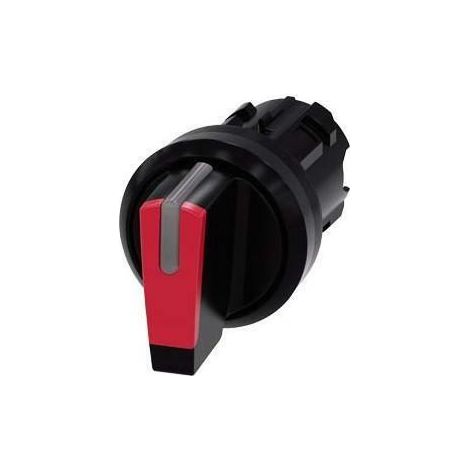 Interrupteur avec rétroéclairage, rond, en plastique noir/rouge, stylet KR, 3 positions, ioii 3SU1002-2BM20-0AA0
