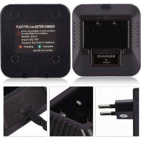 Chargeur de bureau et adaptateur secteur pour talkie-walkie Baofeng UV-5R 5RA 5RE (UE) (1/5)