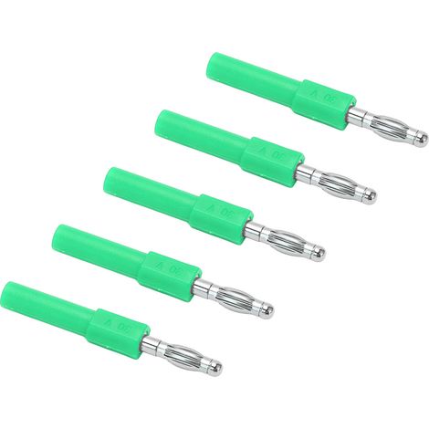 5 Pièces Connecteurs Banane 4mm à 2mm, Adaptateur Haute Conductivité pour Câbles Électriques, Vert (1/5)