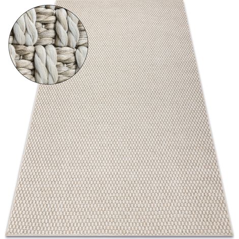 Carpet ORIGI 3555 cream - flat-woven SISAL string beige 78x150 cm