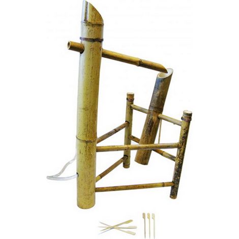 Ubbink – Jeu d'eau pour bassin en bambou naturel 66x39x30cm – Fontaine de jardin – Aménagement aquatique décoratif