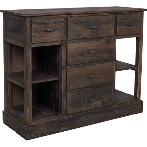 Recibidor de madera marrón 112.5x40x89h cm
