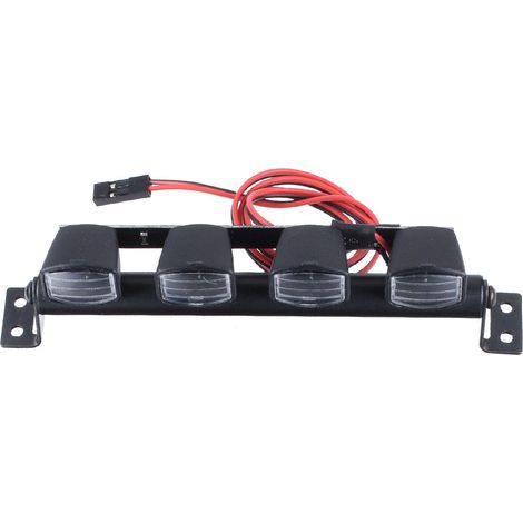 Plafonnier RC pour trx4 90046 scx10 (quatre lumières), barre de Plafonnier LED de chenille de voiture RC à l'échelle 1 / 10 (1/5)