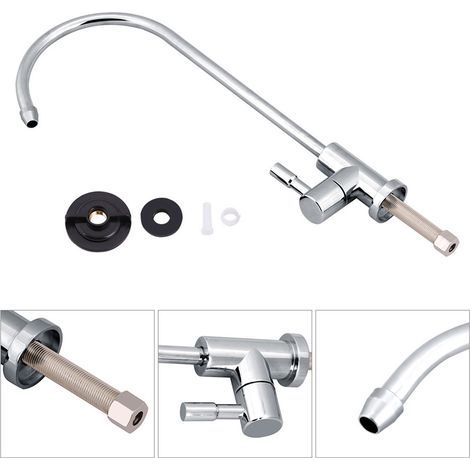 Robinet de Cuisine 1/4'' Alliage de Zinc Chrome avec Filtre à Eau Potable Osmose Inverse RO (1/5)