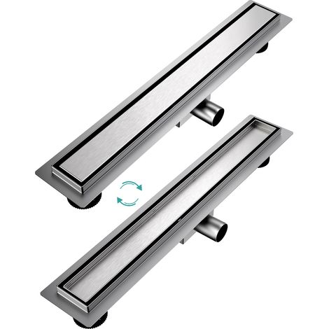 EMKE Duschrinne 60 cm Edelstahl Komplettset befliesbar mit Siphon, Geruchsverschluss & Haarsieb Chrom