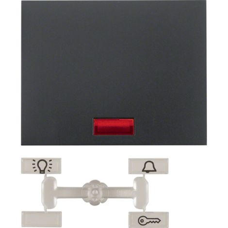 HAGER K1 TOUCHE AVEC LENTILLE POUR INTERRUPTEUR ANTHRACITE (1/3)