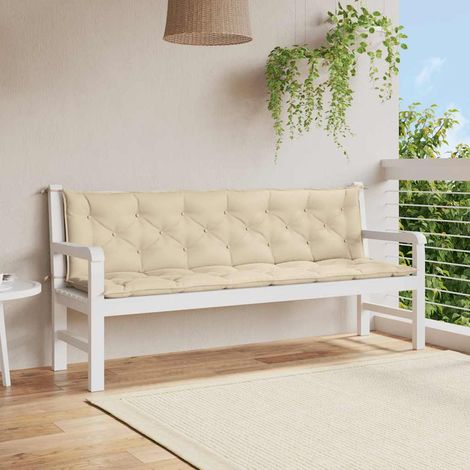 Gartenbank-Auflage Beige 200x(50+50)x7 cm Oxford-Gewebe (1/5)