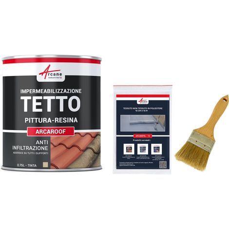 Guaina liquida per tegole, Resina impermeabilizzante per tegole - ARCAROOF PACK - 0,75 L (fino a 0,5 m²) Paglia - ARCANE INDUSTRIES (1/2)