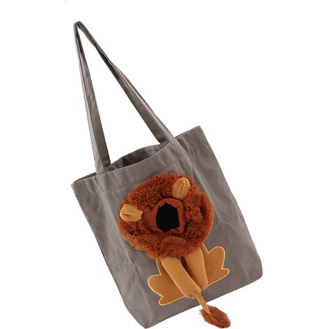 Sac en toile pour animaux de compagnie, motif lion mignon, grande capacité, sac de transport portable à bandoulière pour animaux de compagnie, type 5 (1/5)