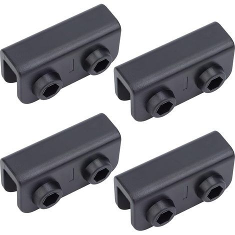 CREATCABIN Connecteur de Rechange pour Tonnelle/Tente Pliante 4 Voies 2 pièce Support Rectangulaire Noir 2x1.3x6cm (1/5)