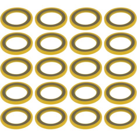 Lot de 20 joints de bouchon de vidange de boîtier de vitesses - Joints de bouchon de vidange d'huile compatibles avec OD - ID 14 mm - Épaisseur 9 mm - Épaisseur de (1/5)