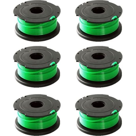 Lot de 6 bobines de fil vert pour débroussailleuse Black & Decker GL7033 GL8033 GL9035 A6482 (1/4)