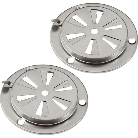 Barbecue fumoir Air Kit d'aération, 2 pièces en acier inoxydable pour grille de ventilation pour une meilleure circulation de l'air, pièces de rechange pour gril, cuisinière et fumoir (1/5)