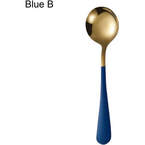 Cuillères à soupe antirouille, faciles à nettoyer, en acier inoxydable coloré et polyvalent pour la cuisine JTCBlue (1/5)
