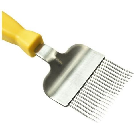 Forchetta per api in acciaio inox con coperchio, per telaio di arnia, apicoltura, favo, con coperchio, accessori per apicoltura, forchetta per miele taglierina per apicoltura (1/4)