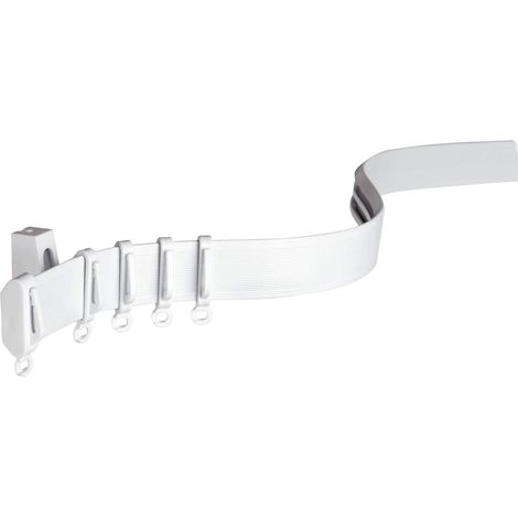 Rail pour Rideaux, Accessoires INCL., Longueur 300 cm, Hauteur des Rails 29 mm, Plastique, Blanc
