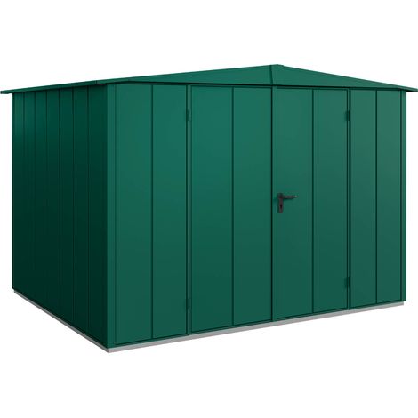 Hörmann Metall-Gerätehaus Berry Modern mit Satteldach Typ 3, 324 x 248 cm, moosgrün, 8 m², 2-flüglige Tür (1/5)