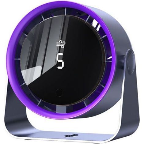 3000mAh USB-Tischventilator mit 5 Geschwindigkeitsstufen, LED-Anzeige, 90° vertikaler Drehung, Mini-Tischventilator für den Schreibtisch. (1/5)