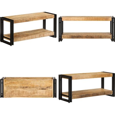 TV-Schrank 90x30x40 cm Massivholz Mango - TV-Schrank - Mangoholz - Antik - Vintage - Industriestyle - Home & Living (1/5)