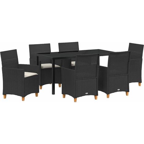 Maison Exclusive - Set da Pranzo per Giardino 7 pcs Nero polyrattan (1/5)