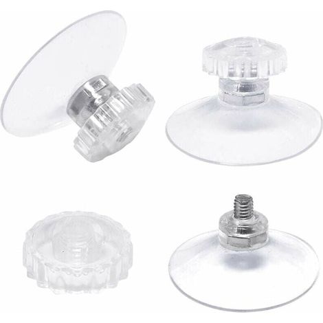 Set mit 30 Saugnäpfen mit Gewinde und Rändelmuttern Ø 45 mm, transparent, für Auto, Camping, Fenster, Sonnenblende