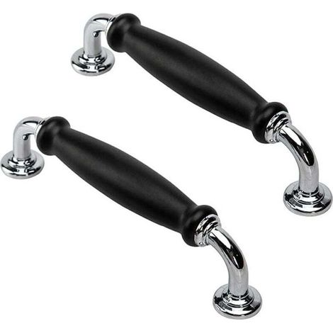 2 pièces Poignées de porte, Vintage Noir 128mm, Pour placards cuisine tiroirs meubles (1/4)