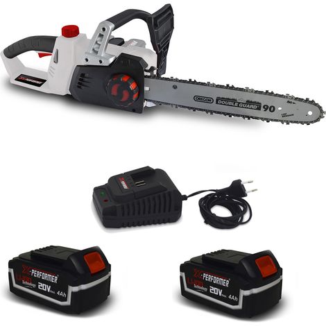 Tronçonneuse 40V (2x20V) X-Performer XPTRO40LI-2B - Double Sécurité - Graissage Auto + 2 Batteries 4 Ah - chargeur