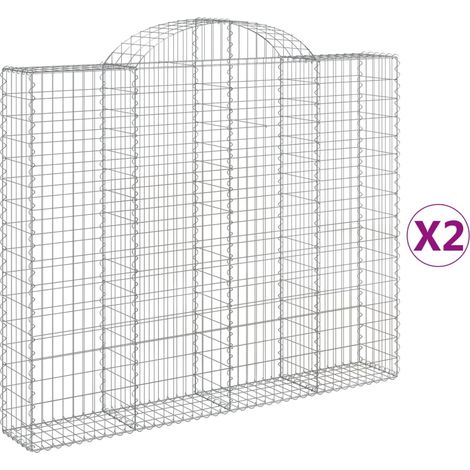 Maison Exclusive - Paniers à gabions arqués 2 pcs 200x30x160/180 cm Fer galvanisé