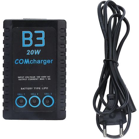 Batterie-Balancer-Ladegerät für 2-3S Polymer-Modellflugzeug-Lithium-Akkus 7,4 V/11,1 V 20 W 1,6 A B3EU Stecker
