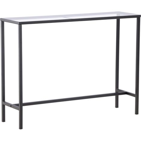 Console Design en Verre "Dipp" 100cm Noir & Transparent (1/5)