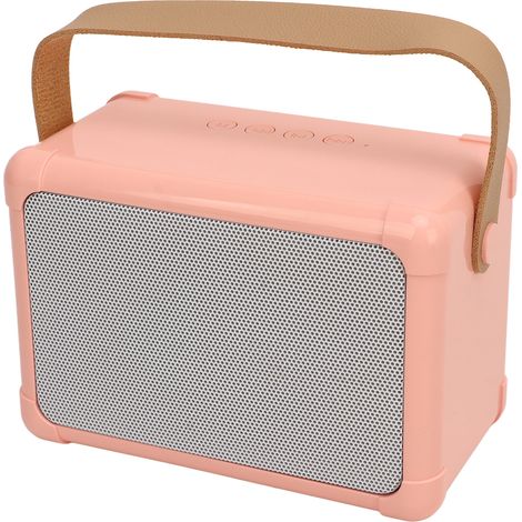 Pinkfarbener Bluetooth-Lautsprecher ohne Mikrofon, Hi-Fi-Klang, schnelle Übertragung, störungsfrei und mit LED-Beleuchtung, ideal für Hauspartys. (1/5)