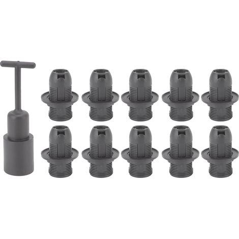 Lot 10 douilles E14 – noyau cuivre – support lampe bougie – salle à manger – noir – AUHX