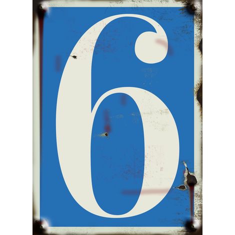 N°6 - vintage souple adhésif fond bleu - 4004662