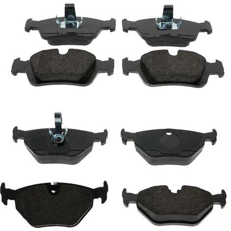 KIT PASTIGLIE FRENO ANTERIORI E POSTERIORI compatibile con BMW 3 (E46) / PASTIGLIE FRENANTI AUTO OEM FDB1300,FDB1301 / SOSTITUZIONE DIRETTA / BASSA POLVERE / SILENZIOSO
