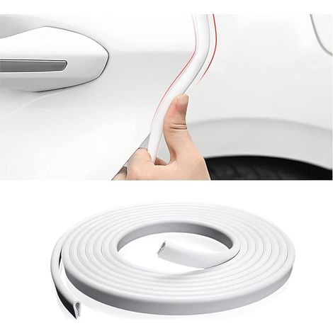 Protections Bord Portière De Voiture en Forme De U Protecteur, Edge Trim Rubber Seal Pad De Protection, pour La Porte Voiture en Caoutchouc Anti-Collision Protéger (Blanc) (1/3)