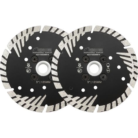 Lame de scie circulaire, construction en diamant, adaptée pour flasque M14, 2Pcs 125mm (1/2)
