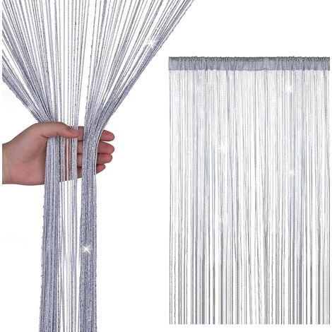 (100 cm x 200 cm) Pailletten-Fransen-Gardine mit Quasten, Fliegengitter, Raumteiler, für Türen, Fenster, Heimdekoration, Veranstaltungen (1/5)