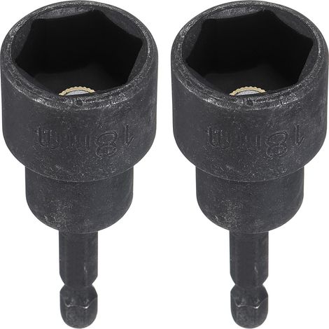 2 Pièces Embout Magnétique À Douille Hexagonale 18mm Noir (1/5)